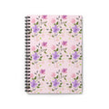 Purple Pink Floral Pattern Spiral Notebook | Ruled