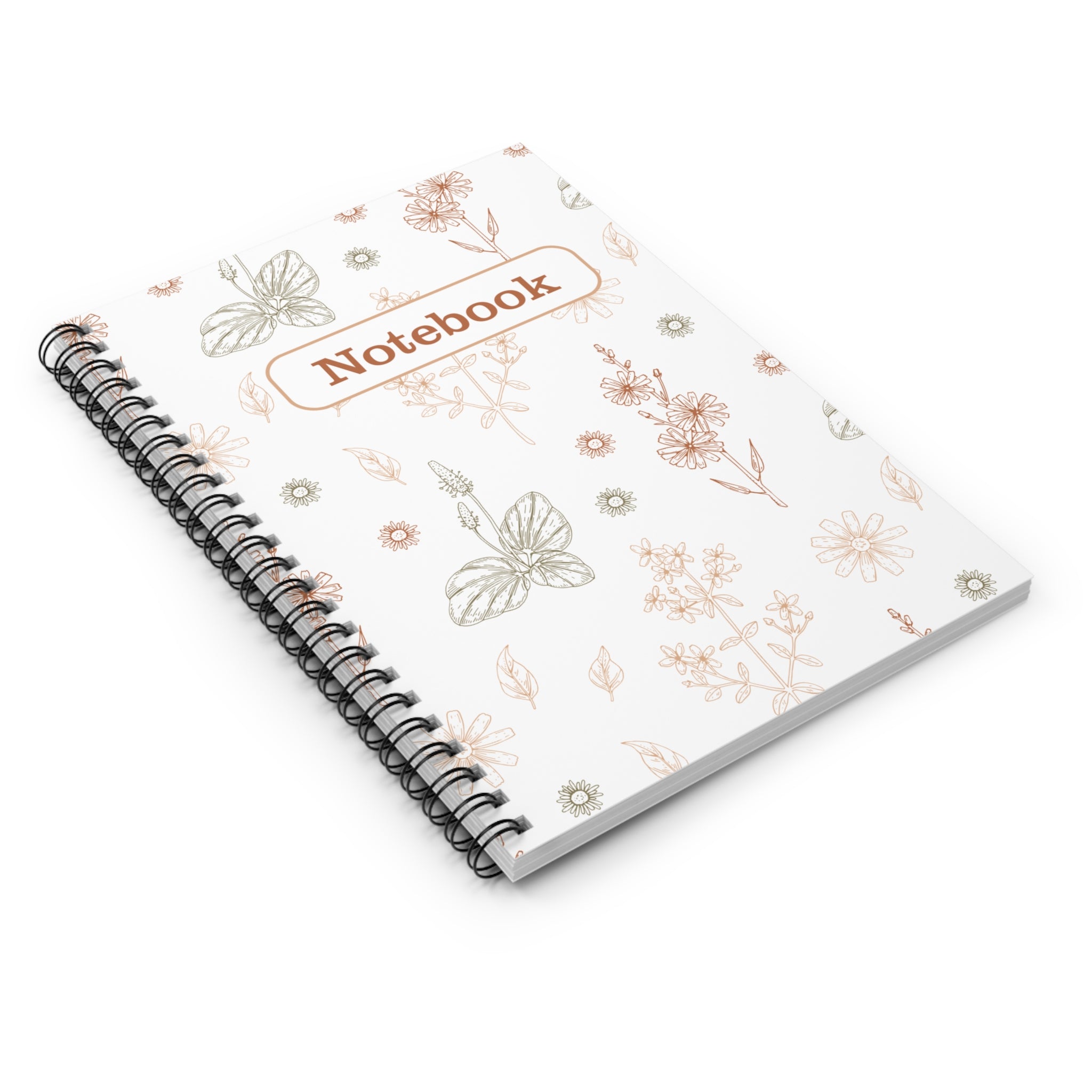 Butterfly Spiral Notebook – Ruled Journal with Soft Pastel Botanical Cover