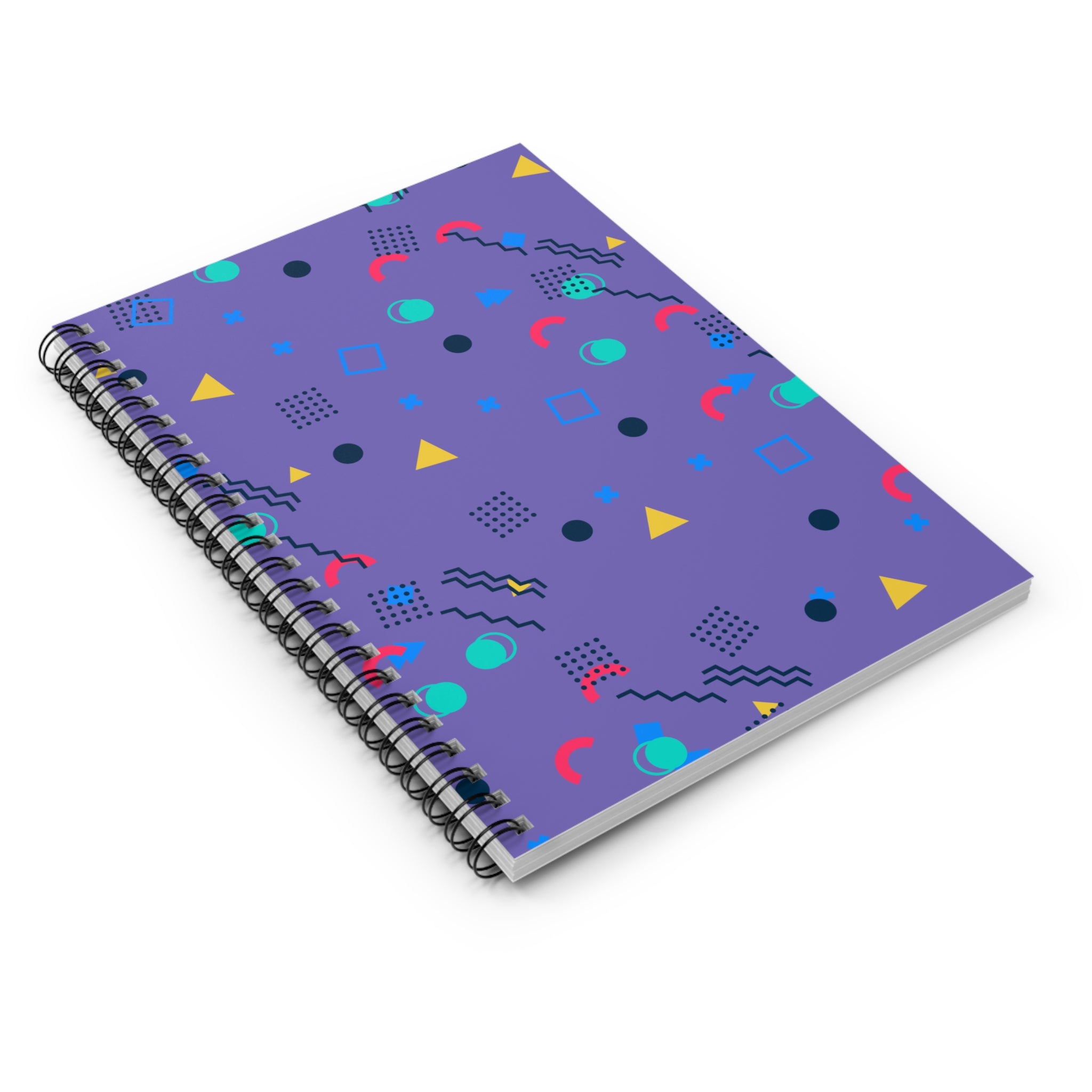 Memphis Geometric Pattern Spiral Notebook | Ruled Journal