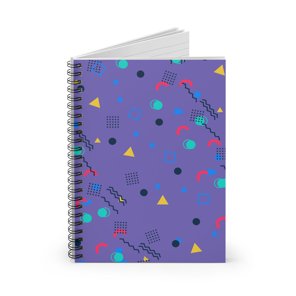 Memphis Geometric Pattern Spiral Notebook | Ruled Journal