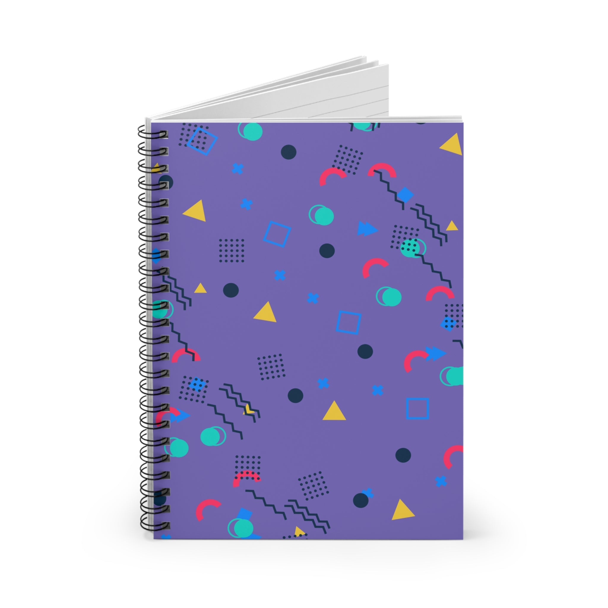 Memphis Geometric Pattern Spiral Notebook | Ruled Journal