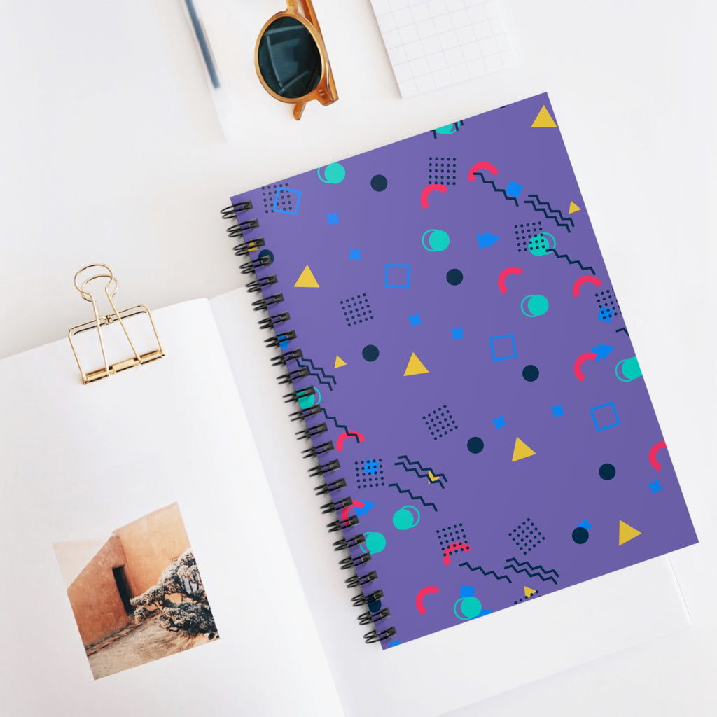 Memphis Geometric Pattern Spiral Notebook | Ruled Journal