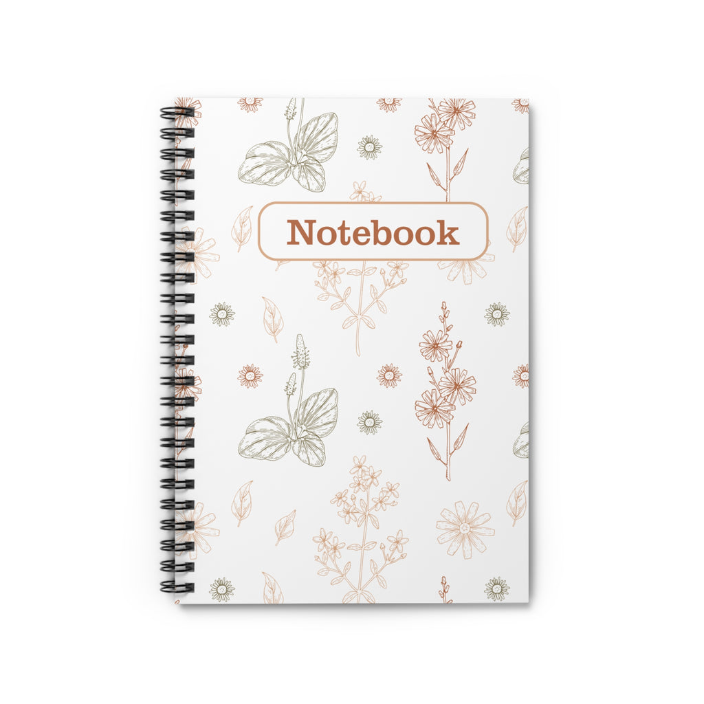 Butterfly Spiral Notebook – Ruled Journal with Soft Pastel Botanical Cover