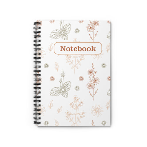 Butterfly Spiral Notebook – Ruled Journal with Soft Pastel Botanical Cover