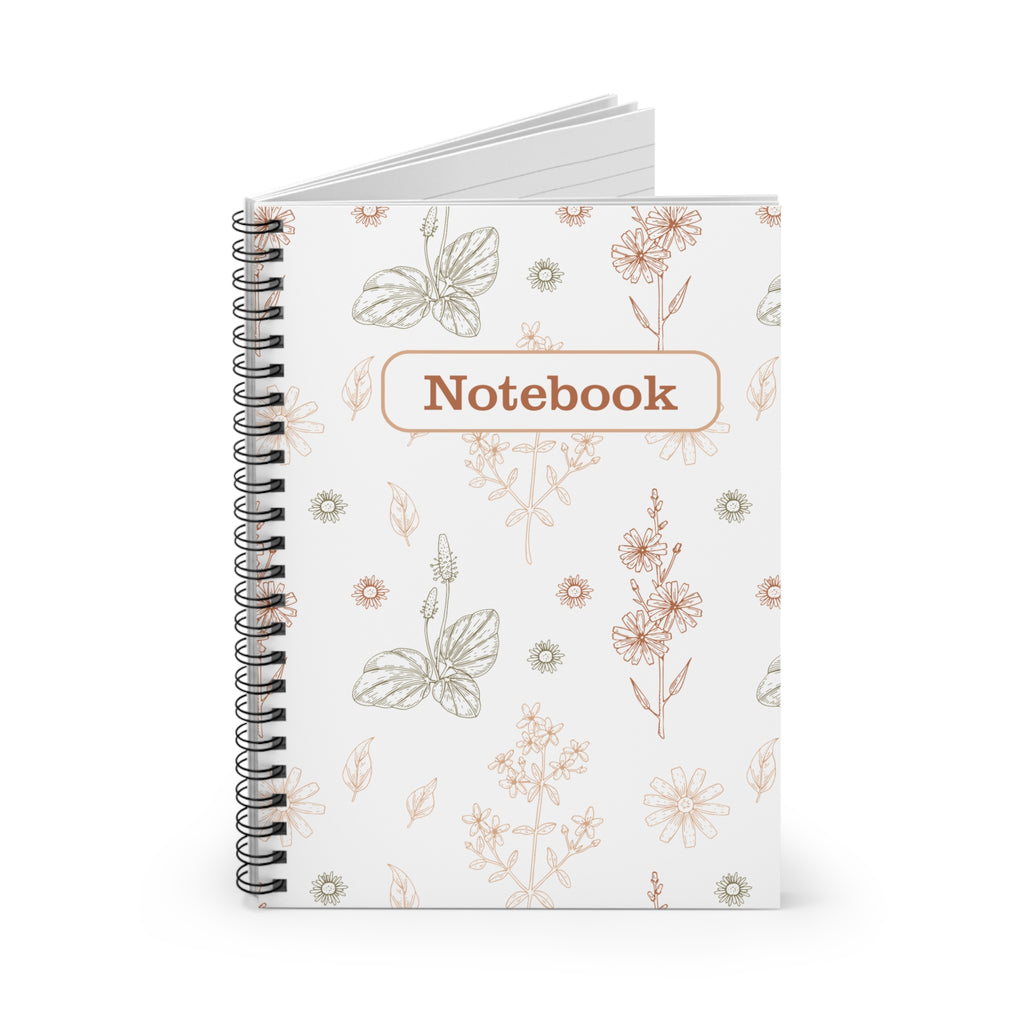 Butterfly Spiral Notebook – Ruled Journal with Soft Pastel Botanical Cover