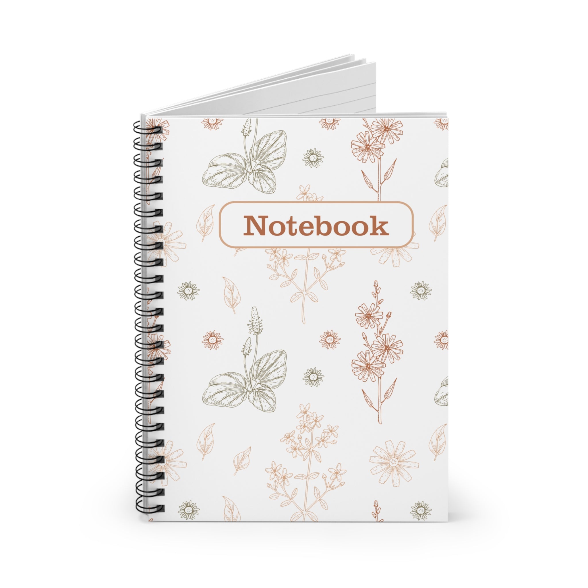Butterfly Spiral Notebook – Ruled Journal with Soft Pastel Botanical Cover