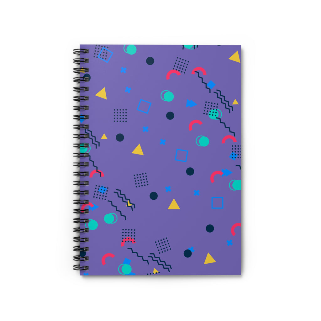 Memphis Geometric Pattern Spiral Notebook | Ruled Journal